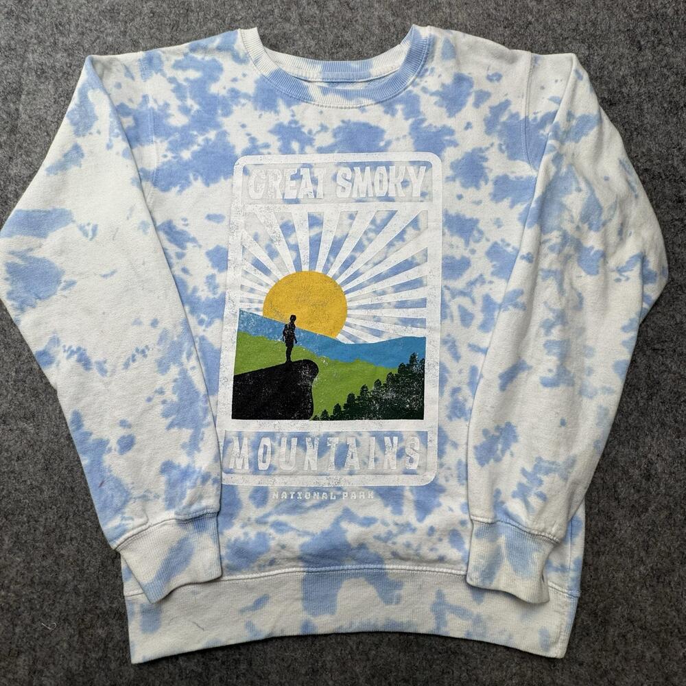 National Park Foundation Sweatshirt Womens Small Tie Dye Graphic Great Smoky